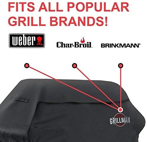Grillman Heavy Duty BBQ Cover, 147 x 61 x 122 cm Waterproof Barbecue Cover for Outdoor Grill, Fits Weber, Char Broil, Outback - Image 4