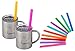 Housavvy Kids Straws , Pack of 12, Toddler Silicone Wide Straws Colorful with Cleaning Brush For Smoothie, Milkshake, Juice, Ice Shake, Bubble Tea, Ice Tea, Thick Shake, Boba Tea, Cold Brew
