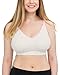 Kindred Bravely Simply Sublime Seamless Nursing Bra for Breastfeeding | Wireless Maternity Bra (Ivory with Pink Trim, Large)