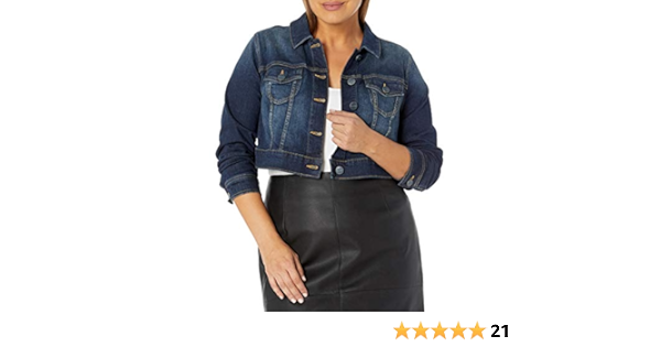 plus size cropped white denim jacket