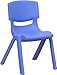 Flash Furniture Blue Plastic Stack Chair table, Set of 1