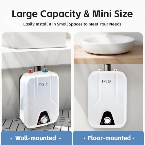 2KW 220/240V UK Plug 8L Small Under Sink Tank, Thermal Storage Water Heater, Mini Tankless, Under Sink, Electric RV TR Trailer Kitchen Compact Point of Use