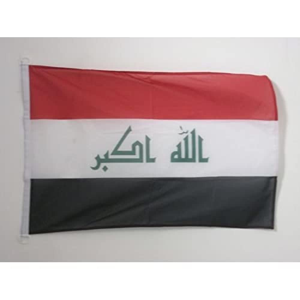 AZ FLAG - Iraq Nautical Flag - 18'' x 12'' - For Outdoor and Boat - Iraqi Banner Knitted Polyester with Two Plastic Rings - Vivid Colors - 12x18 in - 45x30 Cm