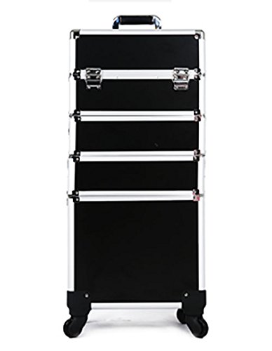 Hul 4-in-1 Professional Rolling Makeup Trolley Case Cosmetic Train Box