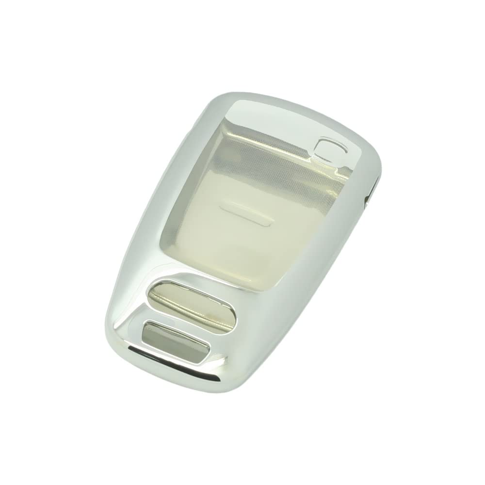 BROVACS Soft TPU Case Shell Cover Protector Holder Compatible with AUDI A4 A5 A4L S4 S5 Q5L Q7 TT Smart Remote Key Fob 3 4 Button SV9851 Silver