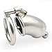 Raycity Stainless Steel Long Chastity Cage Device w/Urethral Tube for Male (45mm Ring)