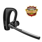 [New Version] Bluetooth Headset,SHareconn Hand Free Wireless Earpiece Sweatproof Noise Reduction Earbuds with Microphone Crystal Clear Sound for Business/Trukers/Driver Pair with Android Iphone