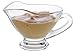 Small 3 oz crystal Coupe Shaped Gravy Sauce Boat Salt and Pepper Chinese Spoon Set of 2
