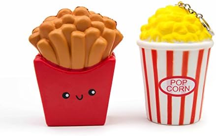 Jumbo Slow Rising Squishies Popcorn and Lovely French Fries Squishies Cream Scented Toys For Kids and Adults [Pack of 2]