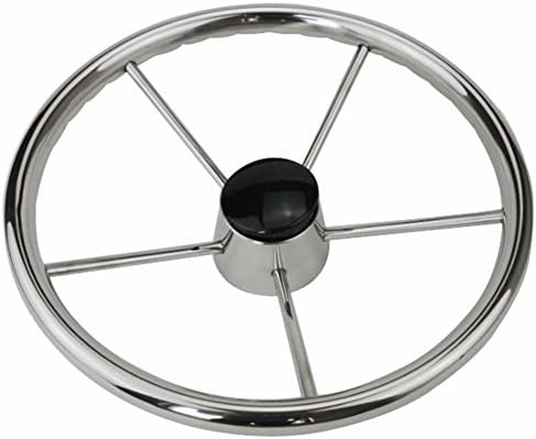 13-1/2 Inch Stainless Steel Steering Wheel For Boats & Yacht (5 spoke boat steering wheel)