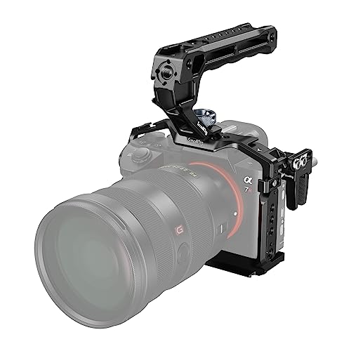 SMALLRIG A7 III / A7R III Kamerakäfig-Set für Sony Alpha 7 III/Alpha 7R III, vollständiger Käfig mit oberem Griff für ARRI und Kabelklemme, integriert