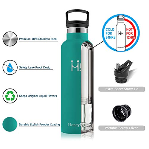 HoneyHolly Stainless Steel Vacuum Insulated Water Bottle,Reusable Bpa