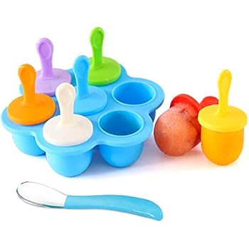 Silicone Popsicle Mold, Ice Pop Molds Maker, Storage Container for Homemade Baby Food, Ice Cream DIY Pop Molds - BPA Free & FDA Approved (Blue)