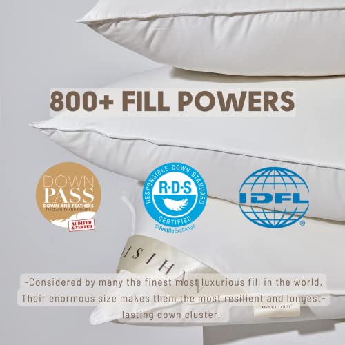 baisihan OverCloud™ Goose Down Pillows, Down Pillow for Stomach Sleeper