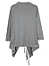 Ezcosplay Chic Long Sleeve Solid Asymmetric Hem Tassel Shirt Tops for Women Gray