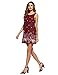 Romwe Women's Summer Sundress Floral Printed Sleeveless Casual A Line Dress Wine S