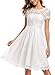 Owin Women's Retro Floral Lace Cap Sleeve Vintage Rockabilly Swing Prom Party Bridesmaid Dress