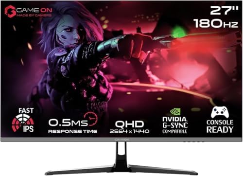 GAMEON 27” IPS Gaming Monitor – QHD 2K 2560x1440, 180Hz Refresh