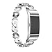 for Fitbit Charge 2,Fitbit Replacement Metal Bands for Fitbit Charge 2 (Silver with White)