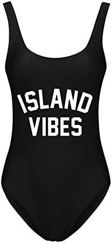 Runwild One Piece Swimsuit Swimwear with High Cut Backless for Women XLarge Island-B