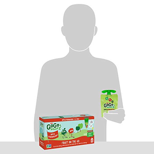 image for GoGo squeeZ Applesauce on the Go, Apple Strawberry, 3.2 Ounce (12 Pouc