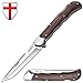 Pocket Folding Tanto Knife - 440C Mirror Polished Stainless Steel Blade - Wood Handle - Good for Camping and Rescue, Hunting and Fishing - Traditional Classic Fold Tactical Knife - Grand Way S 112