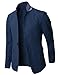 H2H Mens Slim Fit Suits Casual Solid Lightweight Blazer Jackets One Button Flap Pockets