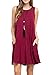 TOPONSKY Women's Summer Sleeveless Pocket Sundress(L, Wine Red)