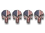 4 American Flag Wicked Skull 2'' Vinyl Decals Ammo Skulls Military Sticker Gun America United States USA Design Stickers (1.5