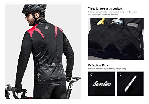 image for Santic Bike Winter Jacket Windproof Fleece Thermal Warm UP Cycling Bic