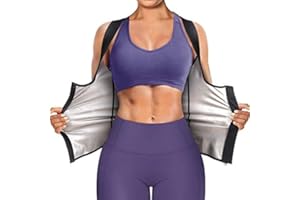 Junlan Sauna Suit for Women Waist Trainer Vest for Women Sweat Tank Top Shaper for Women with Zipper