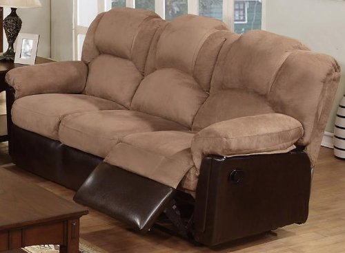 Bobkona Motion Sofa in Saddle Microfiber by Poundex