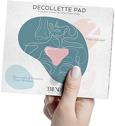 Decollette Anti-Wrinkle Chest Pads 2 Pack | Prevents Sun Wrinkles, Skin Aging, and Chest Marks | 100% Silicone Grade Allergen-Free Anti Aging Decollete Chest Pad