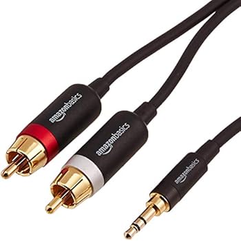 AmazonBasics 3.5mm to 2-Male RCA Adapter Audio Stereo Cable - 8 Feet
