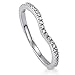 BERRICLE Sterling Silver Wishbone Wedding Rings Micro Pave Set Cubic Zirconia CZ Curved Half Eternity Ring for Women, Rhodium Plated Size 4-10