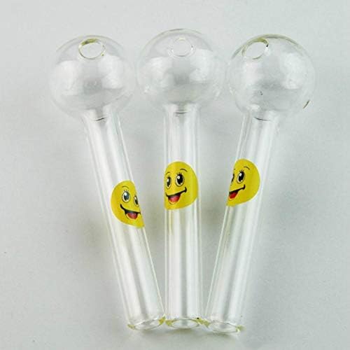 Dolores Guy 4 Inch Smiley Face Pyrex Glass Tubes (3PCS)