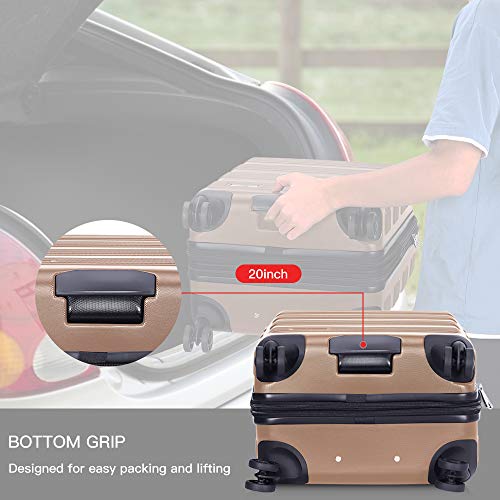 Verdi Luggage Set 3 Piece Lightweight with USB Port Hardside Carry On