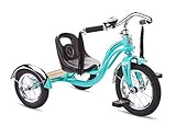 Schwinn Roadster Bike for Toddler, Kids Classic Tricycle, Low Positioned Steel Trike Frame with Bell and Handlebar Tassels, Rear Deck Made of Genuine Wood, for Boys and Girls Ages 2-4 Year Old, Teal