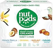 nutpods Variety Pack, (4-Pack), Original, French Vanilla, Hazelnut and Caramel, Unsweetened Dairy-Free Creamer
