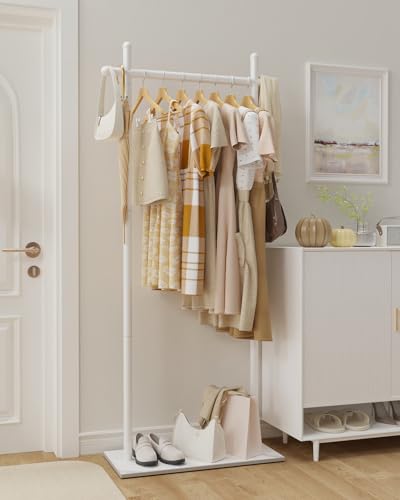 ENUMAIL Standing Coat Rack, Modern Freestanding Hangers with Thick Rock Bottom Plate, Clothes Hanger for Office, Bedroom, 175cm, White, Large