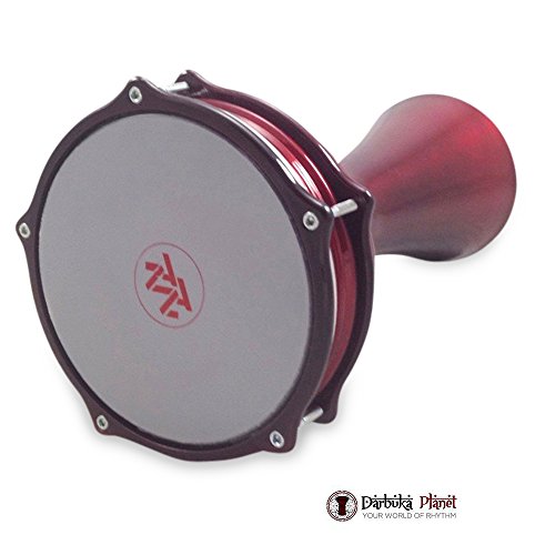 Zaza Percussion 16'' (Length) Turkish Aluminum Darbuka Doumbek, Synthetic Head (Red Wine)