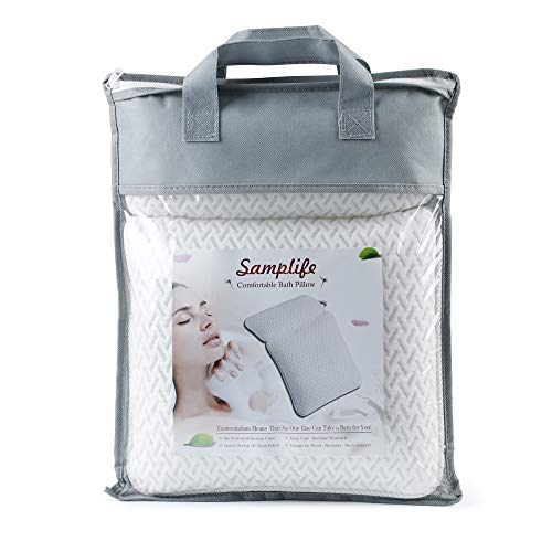 Bath Pillow Luxury 2-Panel Design Spa Bathtub Cushion Pad for Head,Neck,and Shoulder Support with 6 Non-Slip Super Strong Suction Cups - Thumbnail 6