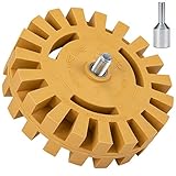 Alphatool Decal Removal Rubber Eraser Wheel with Drill Adapter 4 inch Rubber Power Drill Attachment for Remove Pinstripes, Stickers, Double Side Adhesive Decals, Graphics from Cars Rvs Boats Truck