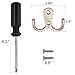 HOVEOX 20 Pcs Double Prong Robe Hook Retro Towel Cloth Hanger Wall Hat Jewelry Hooks Rustproof Rustic Hooks Heavy Duty Hardware Decorative Utility Hooks & 40 Pcs Screws & a Free Screwdriver, Silver
