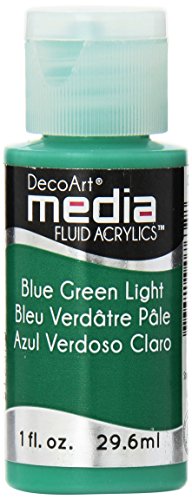DecoArt Media Fluid Acrylic Paint, 1-Ounce, Blue Green Light