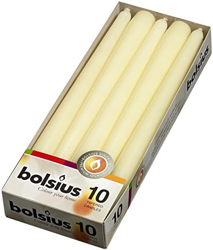 BOLSIUS 10 Pack Household Ivory Taper Candles