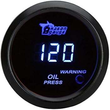 Docooler 52mm 2.0 inch LCD 0~120PSI Auto Car Digital Oil Pressure Meter Gauge with Warning Sensor Light - Black