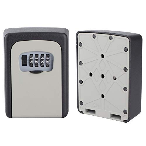HERCHR Combination Key Lock Box, Outdoor Wall Mounted Safe Key Box for House Spare Keys