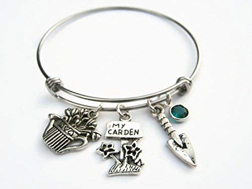 image for Abundant Earth Works Personalized Gardener Bracelet, Expandable Stainl