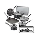 Farberware 21809 High Performance Nonstick Cookware Pots and Pans Set Dishwasher Safe, 17 Piece, Black primary